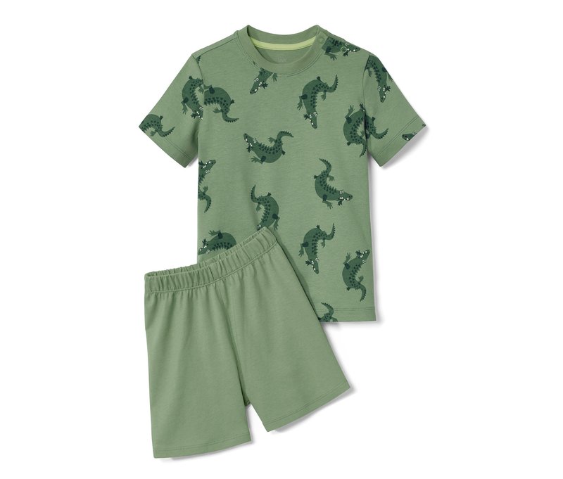 Tchibo - Kinder-Shorty-Pyjama - Gr. 110/116 - grün/print