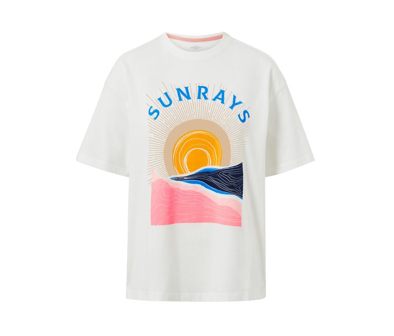 Tchibo - T-Shirt mit Print - Damen - Gr. L - offwhite