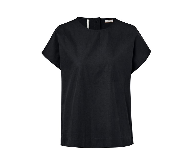 Tchibo - Blusenshirt im Materialmix - Damen - Gr. 50 - schwarz