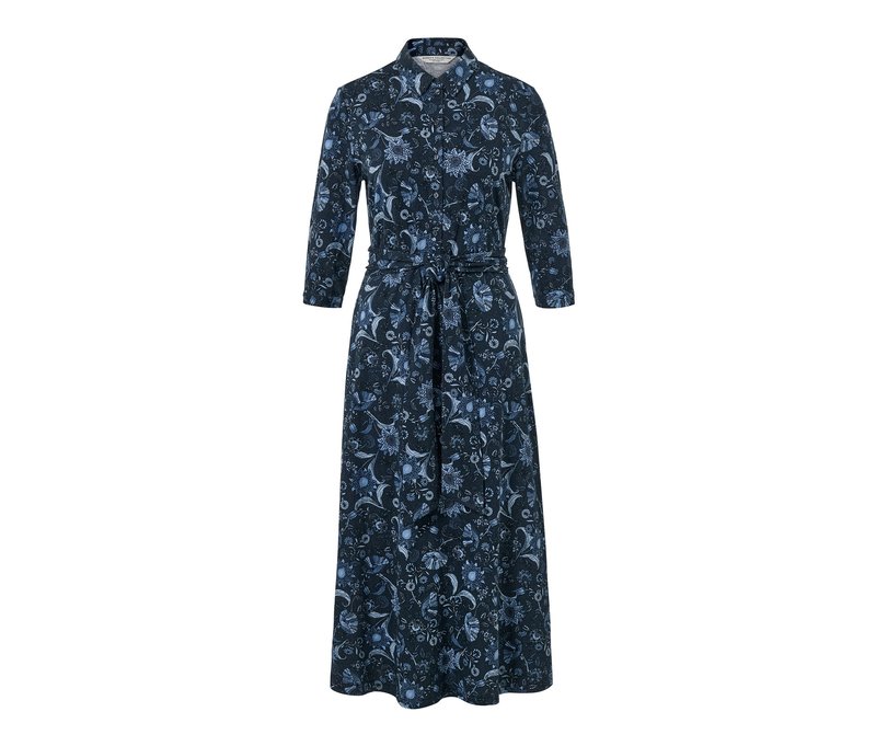 Tchibo - Bedrucktes Jerseykleid - Damen - Gr. 46 - dunkelblau/print