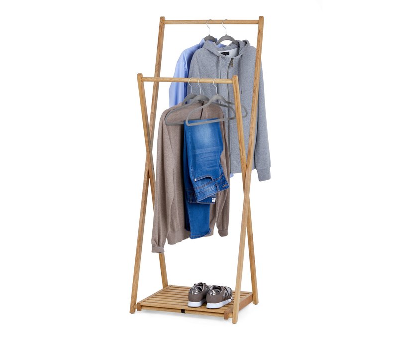 Tchibo - Klappbarer Kleiderständer - 60x45x158cm - braun - Rubberwood-Holz