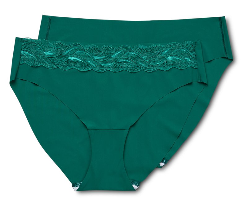 Tchibo - 2 Magic-Cut-Slips - Damen - Gr. S - dunkelgrün
