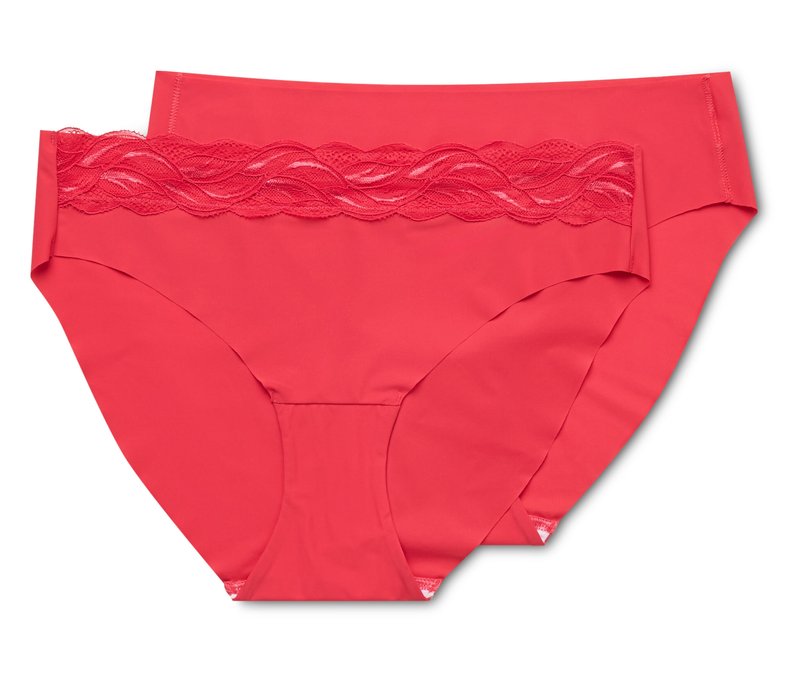 Tchibo - 2 Magic-Cut-Slips - Damen - Gr. M - rot