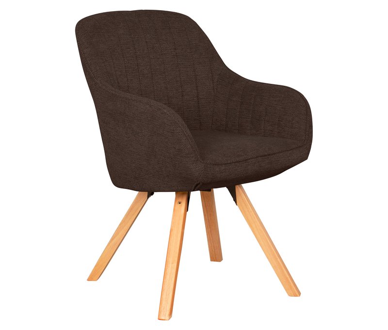 deVries Diningsessel »Matera« - 59x61x84cm - dunkelbraun - Polyester / Holz / Metall