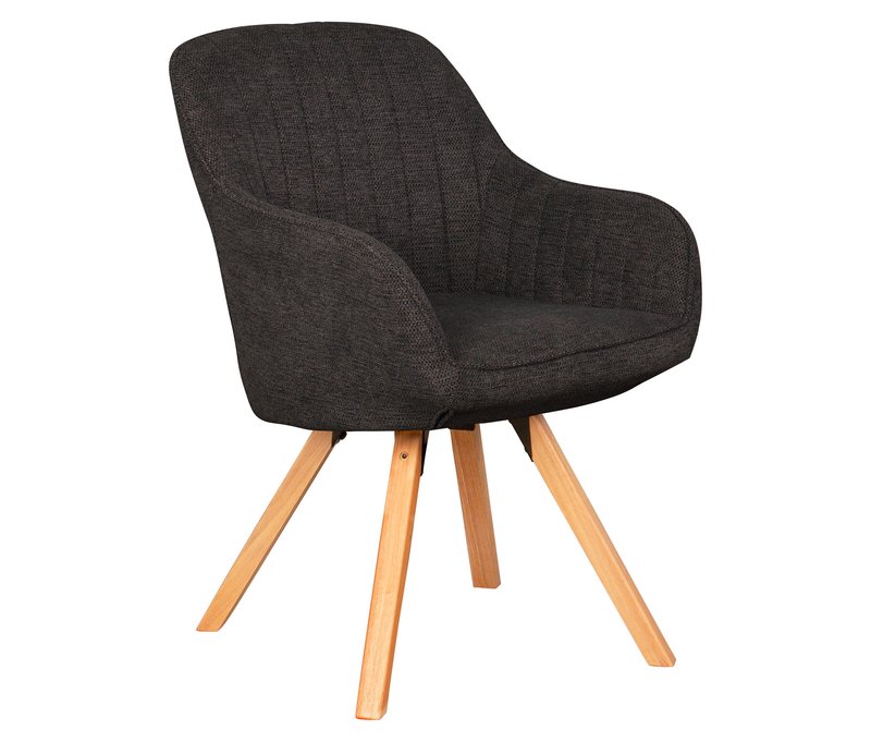 deVries Diningsessel »Matera« - 59x61x84cm - dunkelgrau - Polyester / Holz / Metall