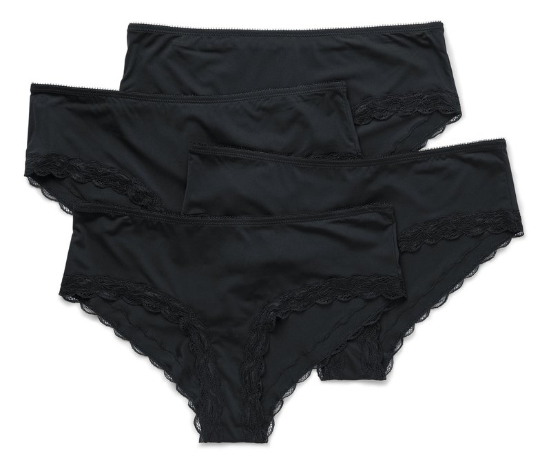 Tchibo - 4 Hipster - Damen - Gr. XL - schwarz