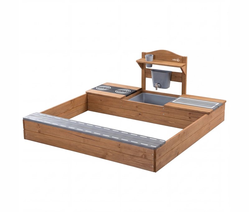 roba Sandkasten mit Matschküche - braun
