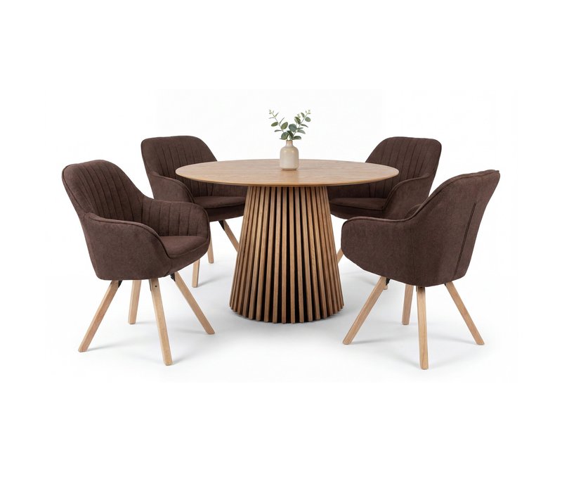 deVries Esstisch »Oria« - 59x61x84cm - braun - Eichenholz / Polyester / Holz