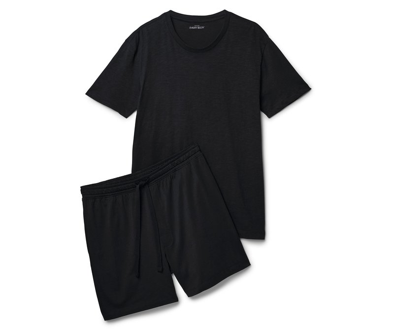 Tchibo - Shorty-Pyjama-Set - Herren - Gr. S - schwarz