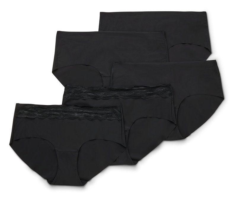 Tchibo - 5 Magic-Cut-Pantys - Damen - Gr. XS - schwarz