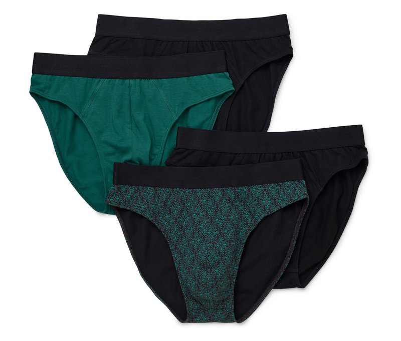 Tchibo - 4 Slips - Herren - Gr. Xxl/8 - dunkelgrün/paisley
