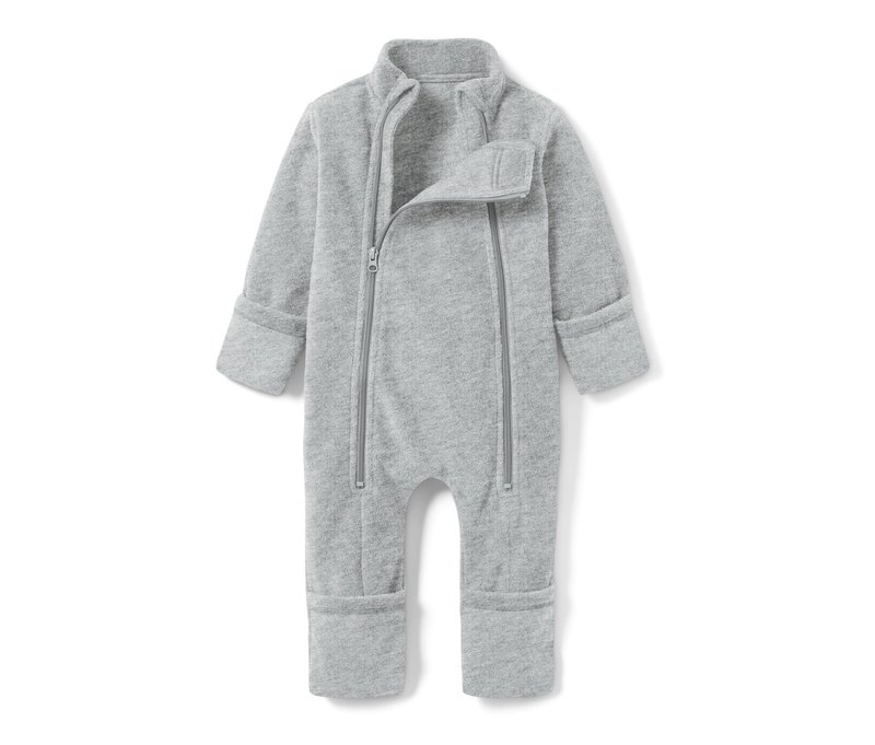 Tchibo - Baby-Fleece-Einteiler - Baby - Gr. 50/56 - grau