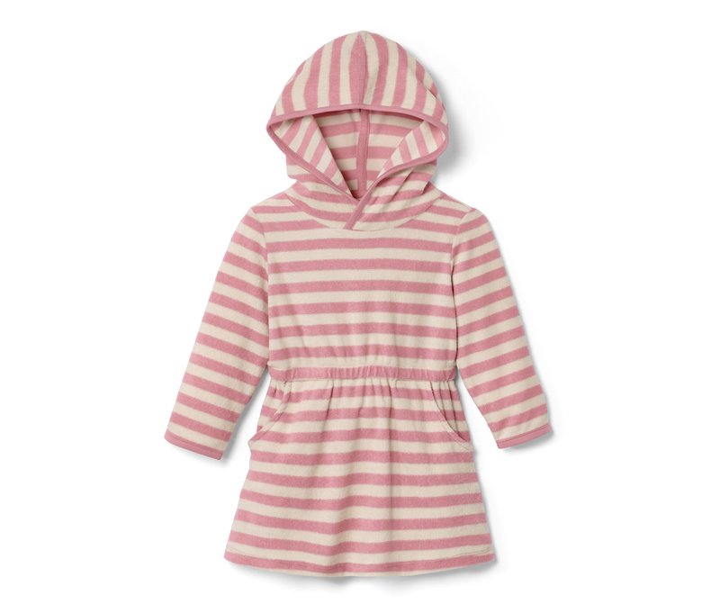 Tchibo - Kinder-Frottier-Kleid - Gr. 134/140 - beige/gestreift