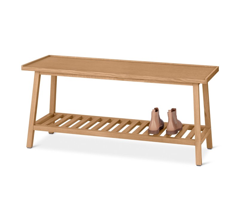 Tchibo - Sitzbank mit Ablage - 110x40x50,5cm - braun - Holz / Echtholzfurnier / Eichenholz