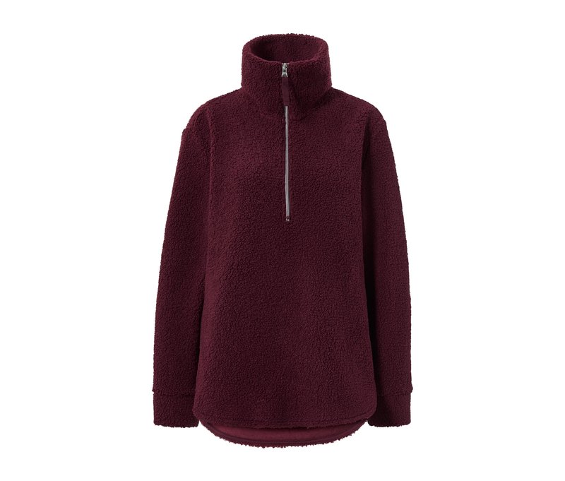 Tchibo - Oversized Teddypullover - Damen - Gr. S - bordeaux