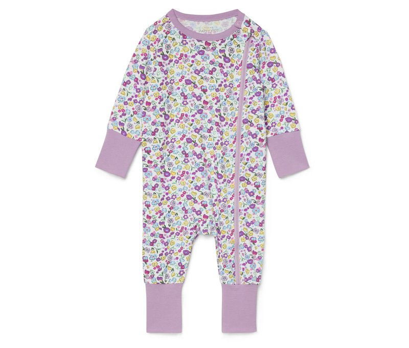 Tchibo - Baby-Schlafanzug - Baby - Gr. 98/104 - lila/geblümt