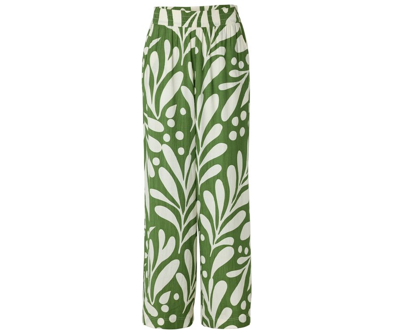Tchibo - Strukturierte Palazzohose mit Alloverprint - Damen - Gr. 50 - creme