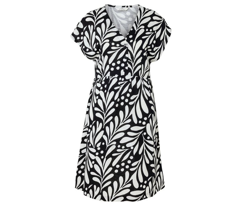 Tchibo - Bedrucktes Jerseykleid - Damen - Gr. L - creme/print