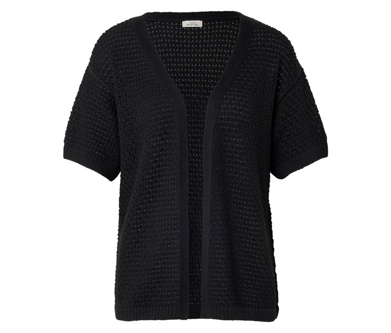 Tchibo - Offener Cardigan in Pointellestrick - Damen - Gr. M - schwarz