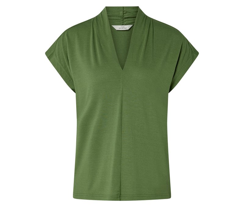 Tchibo - Blusenshirt mit V-Ausschnitt - Damen - Gr. XL - grün
