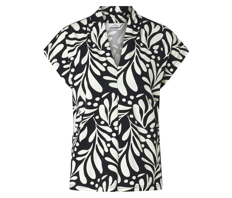 Tchibo - Bedrucktes Blusenshirt mit V-Ausschnitt - Damen - Gr. XL - creme