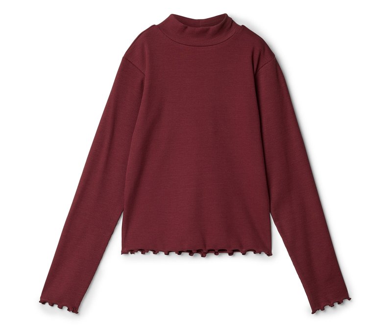 Tchibo - Kinder-Langarm-Rippshirt - Mädchen - Gr. 158/164 - weinrot