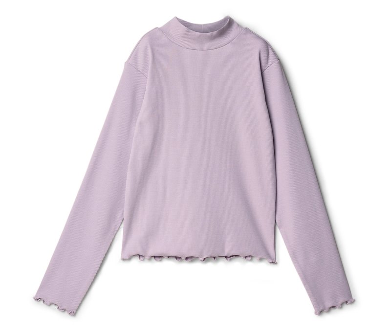 Tchibo - Kinder-Langarm-Rippshirt - Mädchen - Gr. 158/164 - lila