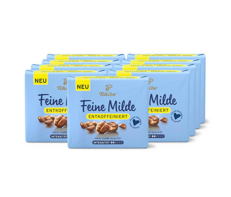 Tchibo - Feine Milde entkoffeiniert - 9 x 500 g Gemahlen - Intensität: 2/6