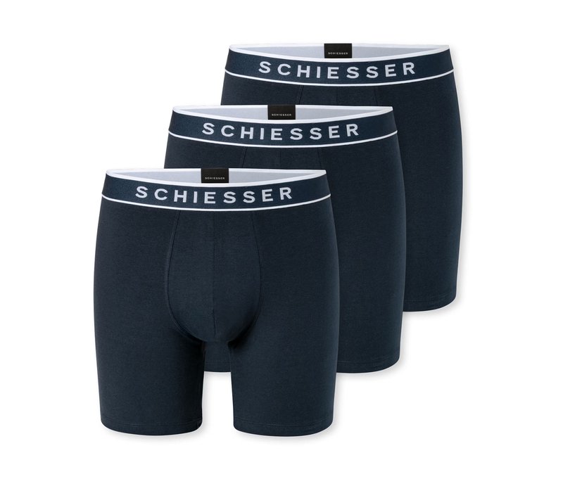 3 Schiesser Long-Shorts - Herren - Gr. Xl/7 - dunkelblau