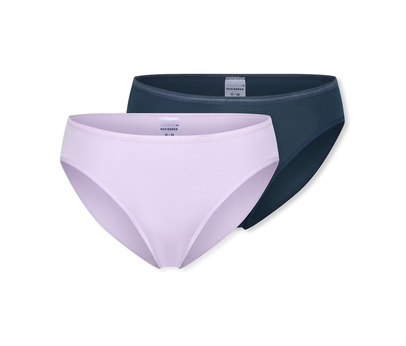 2 Schiesser Tai-Slips - Damen - Gr. 42 - dunkelblau