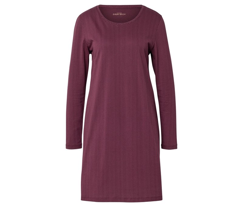 Tchibo - Nachthemd - Damen - Gr. XL - weinrot/print