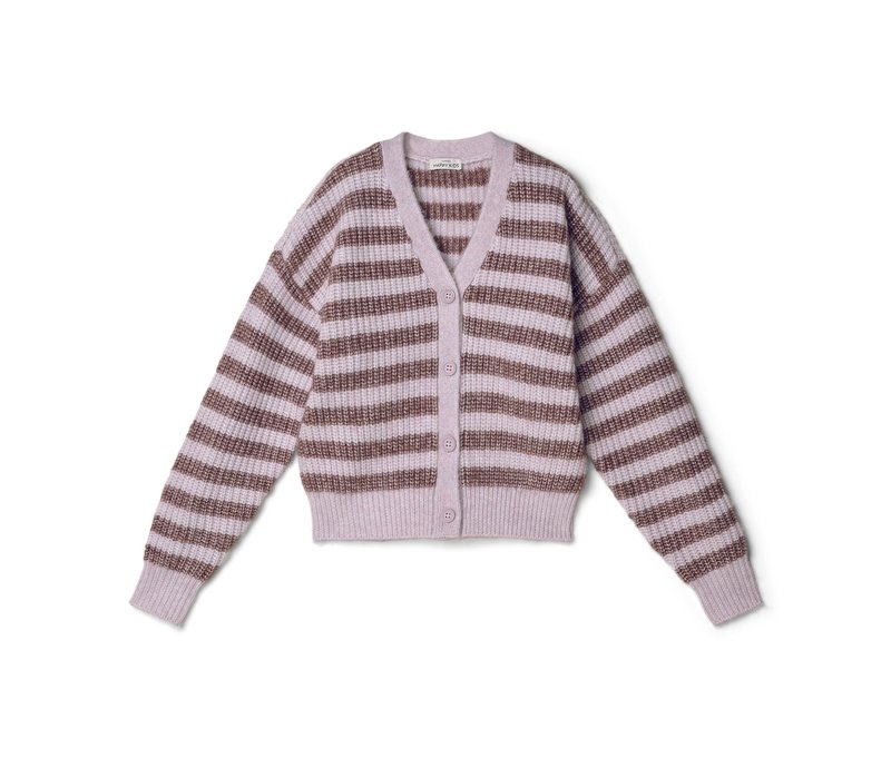 Tchibo - Kinder-Strickjacke mit RWS-zertifizierter Wolle - Mädchen - Gr. 158/164 - rosa/gestreift