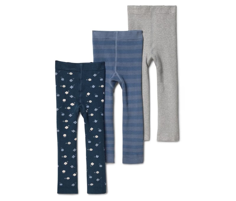 Tchibo - 3 Kinder Frottee-Strickleggings - Baby - Gr. 86/92 - dunkelblau/jacquard