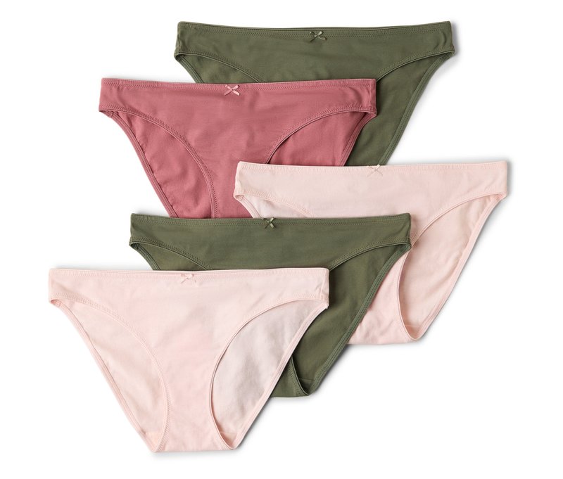 Tchibo - 5 Slips - Damen - Gr. XL - khaki