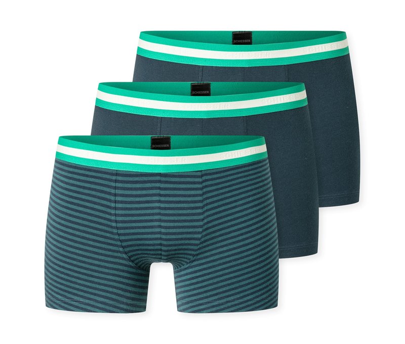 3 Schiesser Jungen-Shorts - Jungen - Gr. 152 - dunkelblau