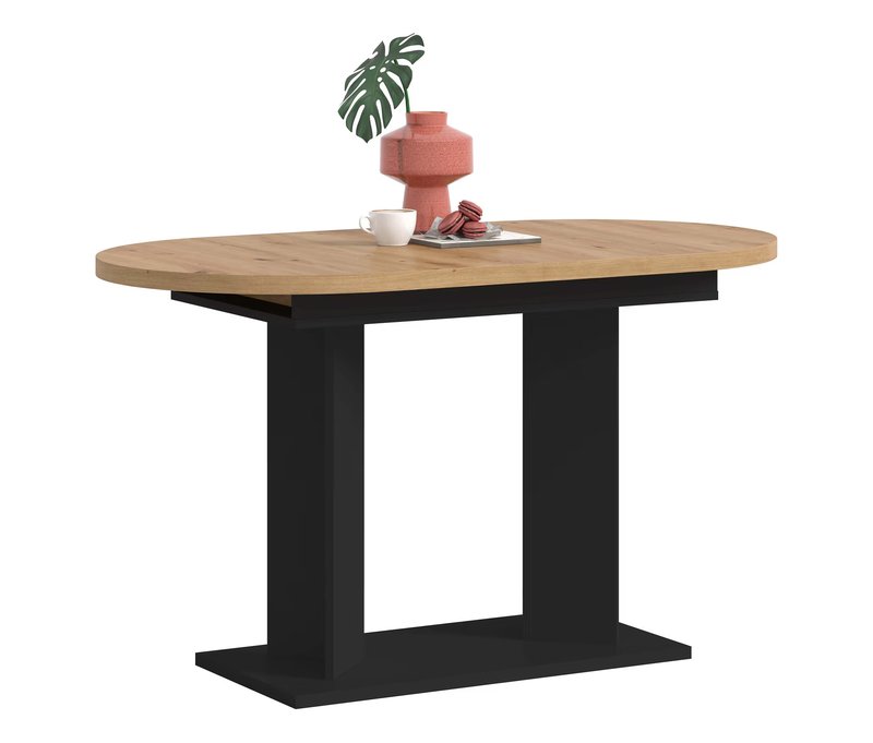 Tchibo - xonox Esstisch »Victor« oval - 130x70x76cm - schwarz -