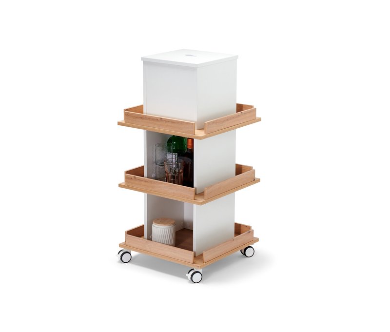 Tchibo - Regalturm mit Stauraum - 45x45x93cm - braun -