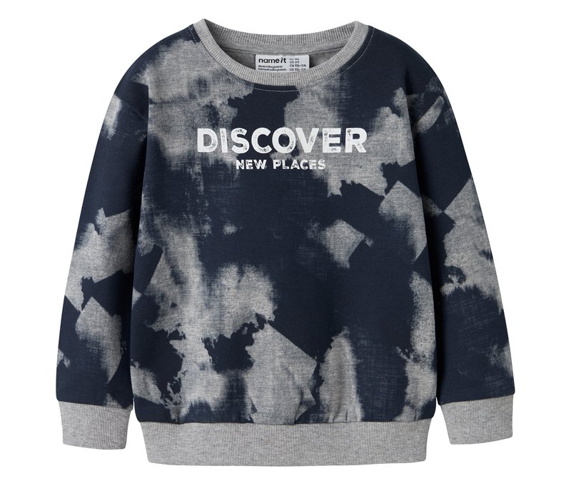 Tchibo - Name IT Kinder-Sweatshirt in Batikoptik - Gr. 122 - grau