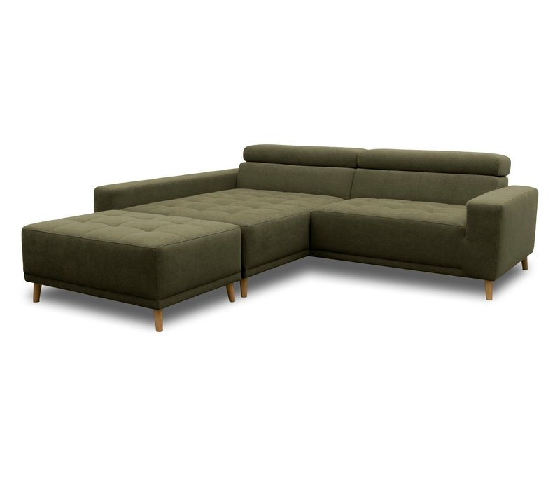 Domo Ecksofa mit Hocker »Helsingborg« - 248x172x44cm - braun -