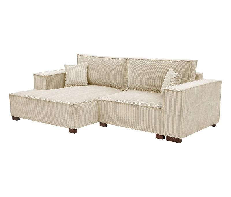 Tchibo - Sofa 2-Sitzer mit Auszugsbett rechts - 253x150x87cm - creme -
