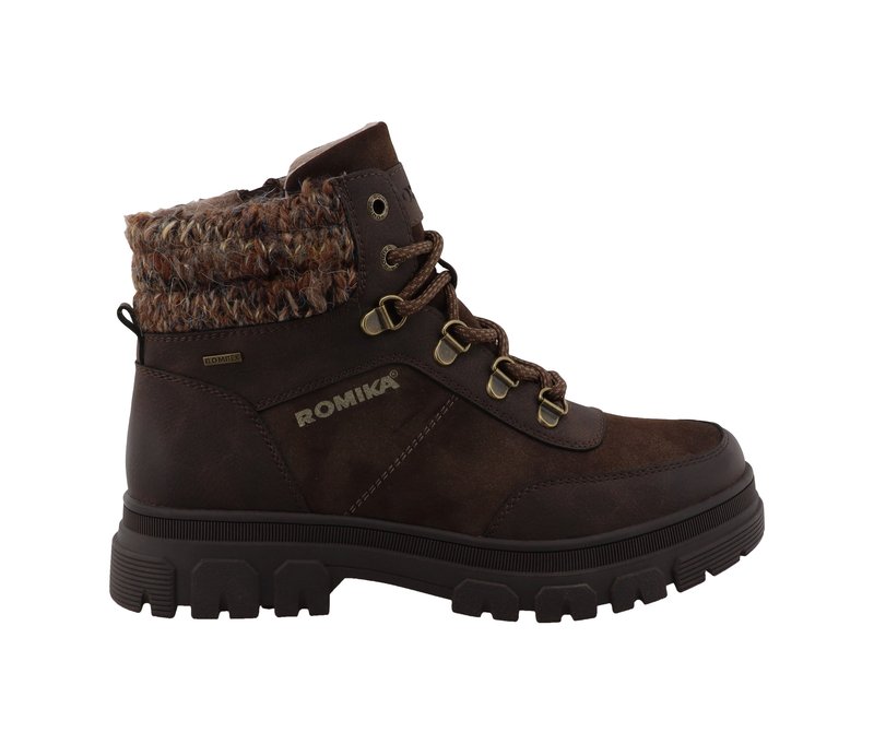 Romika Strick-Schnürboots - Damen - Gr. 38 - dunkelbraun