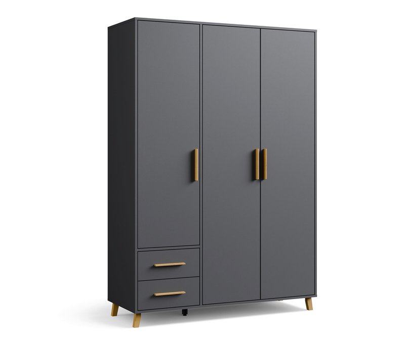 Rauch Drehtürenschrank »Shinjo« - 140x53x203cm - grau -