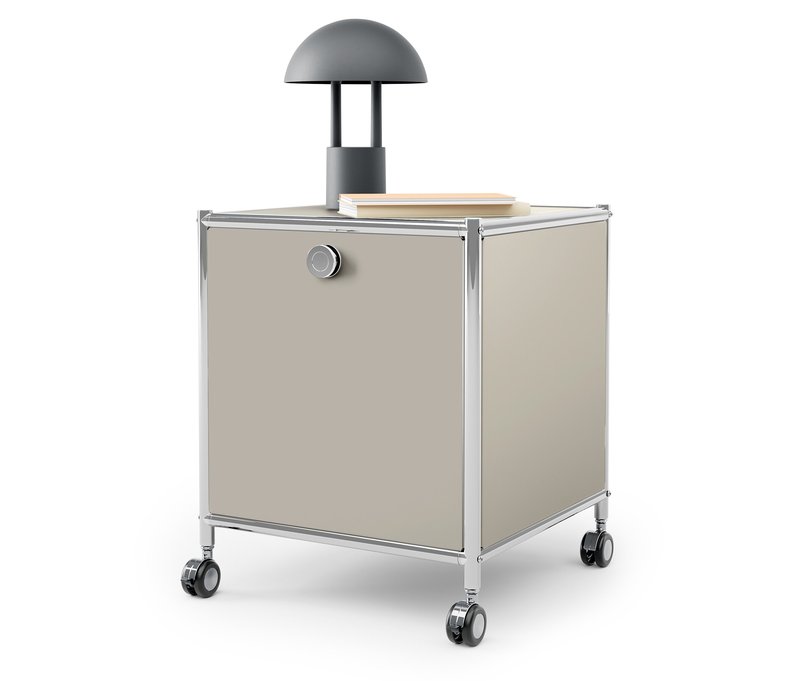 Tchibo - Beistelltisch Metall »Cn3« mit 1 Klappfach - 40x40x49cm - hellgrau -