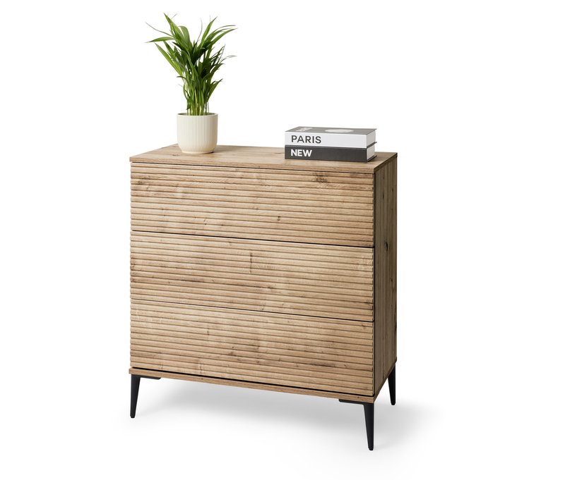 Tchibo - Kommode »Reet« mit Lamellenoptik - 80x40x85,5cm - schwarz -
