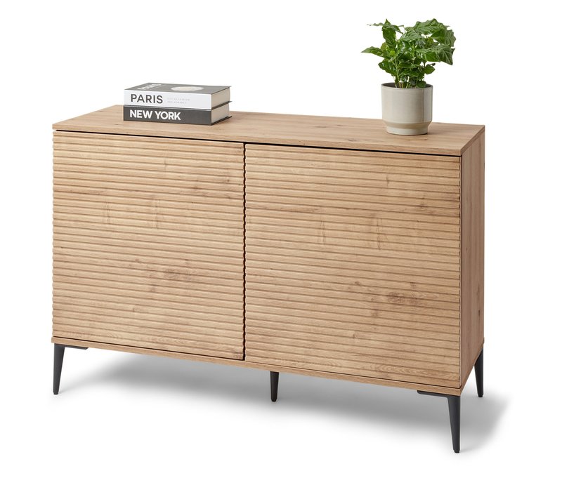 Tchibo - Sideboard »Reet« mit Lamellenoptik - 113,5x40,1x75,8cm - schwarz -