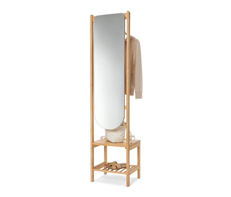 Tchibo - Garderobe mit Spiegel und Ablage - 44x38x180cm - naturfarben -