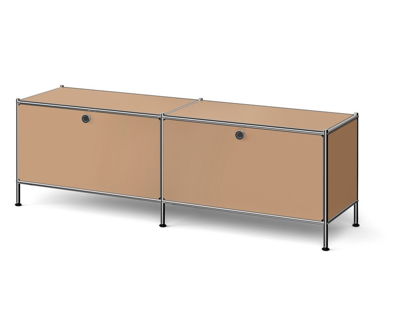 Tchibo - Metall-Lowboard »Cn3« mit Klappenfächern - 152x40x51,5cm - braun -