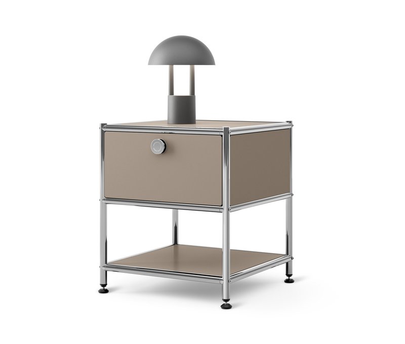 Tchibo - Beistelltisch Metall »Cn3« mit 1 Schublade - 40x40x46,5cm - taupe -