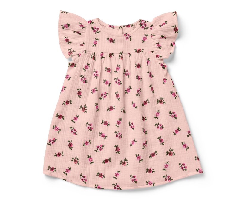 Tchibo - Baby-Musselinkleid - Gr. 98/104 - rosa/geblümt