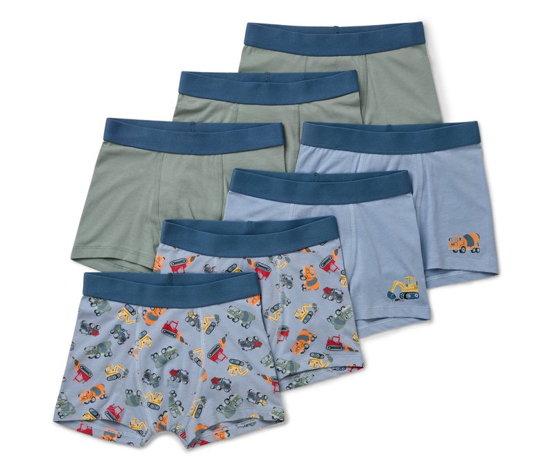Tchibo - 7 Kinder-Slipboxer - Gr. 110/116 - hellblau/print